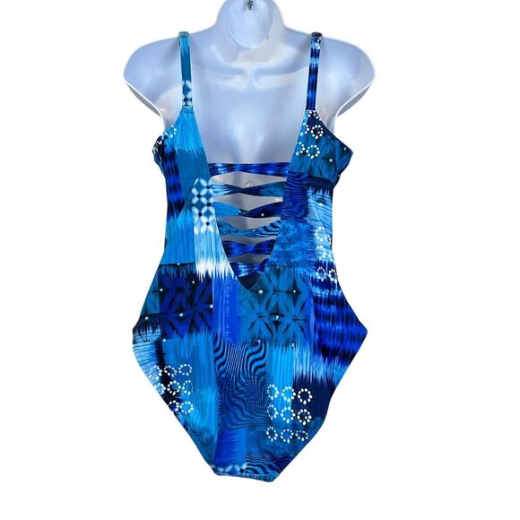 Bleu by Rod Beattie Too Hot to Handle Cutout One-Piece Swimsuit Women's 12 NWT - Picture 4 of 12